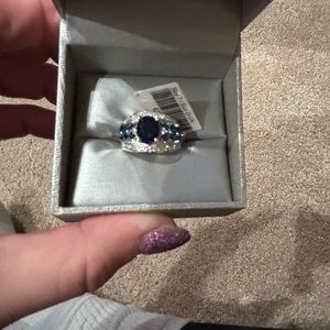 Sapphire ring in sterling silver size 7